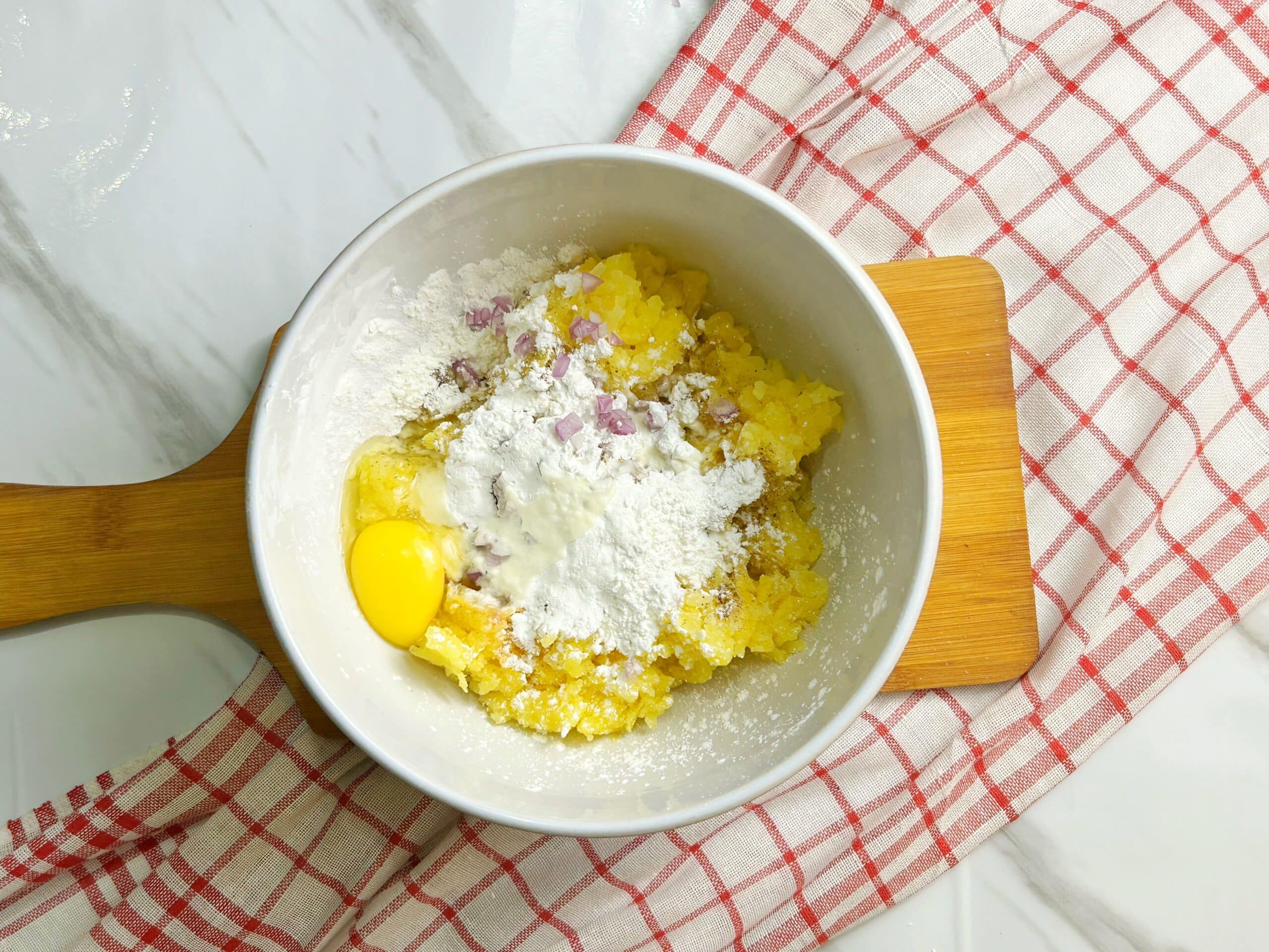 combining all the ingredients in a bowl combining all the ingredients in a bowl